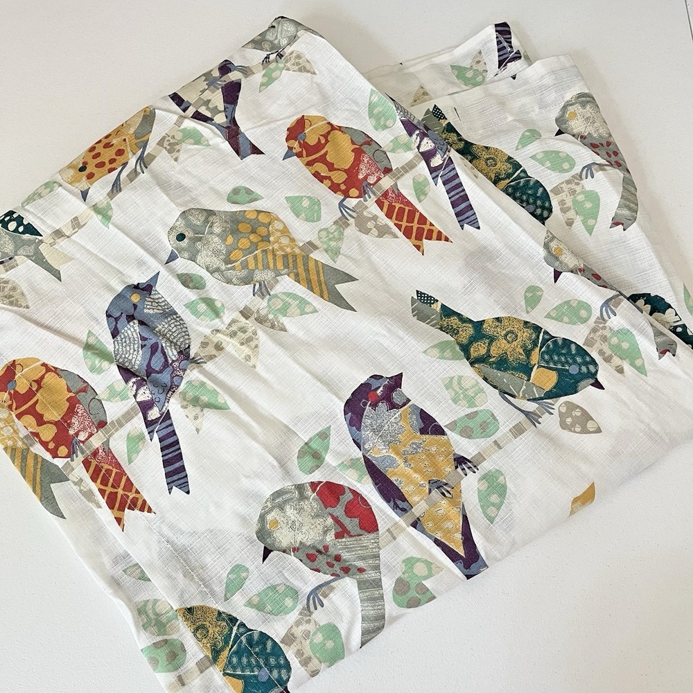 World Market Collingswood Shower Curtain birds on tree limb fabric 72x72 - Picture 1 of 9